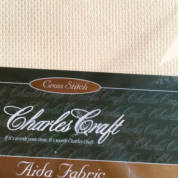 Charles Craft 14 Count Aida Cross Stitch Fabric ~~ 12X18" Ivory