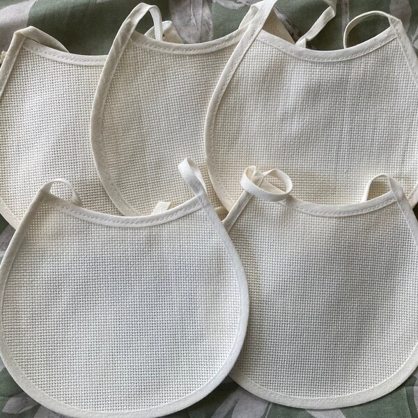 Baby/Toddler Bibs for Cross Stitch & Embroidery ~~ Ivory/Antique White Bibs to Personalize for the Bundle of Joy in Your Life