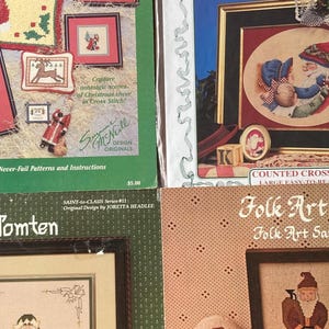 Vintage St. Nicholas/Santa/Father Christmas Themed  Cross Stitch Pattern Booklets~~Tomten, Antique Santas, Alma Lynn Private Collection,