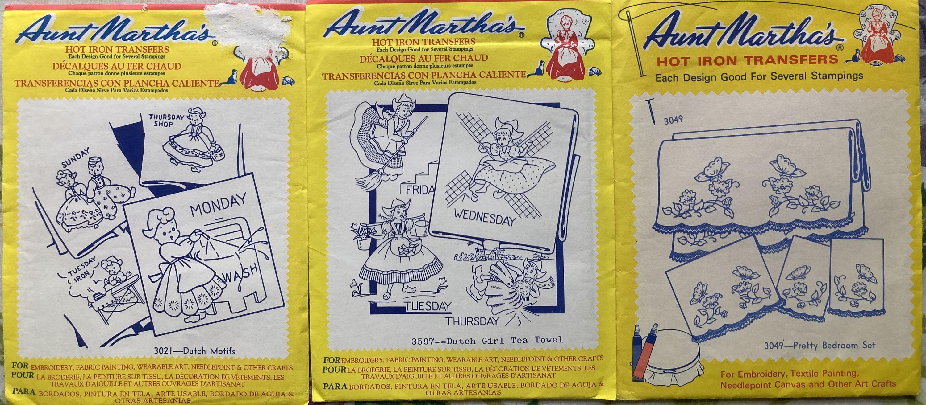 Aunt Martha's Iron on Transfer Patterns for Towels/linens/wall Decor ...