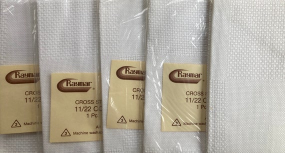 Aida cloth 14 count, counted cross stitch fabric antique white cream color  sealed package