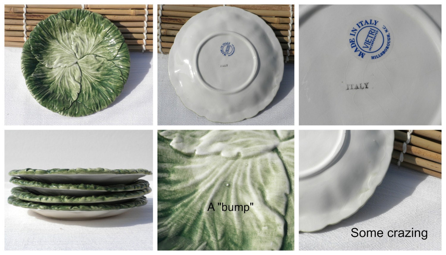 Cabbage Plates Lettuce Leaf Plates Vietri Italy Green Salad Etsy