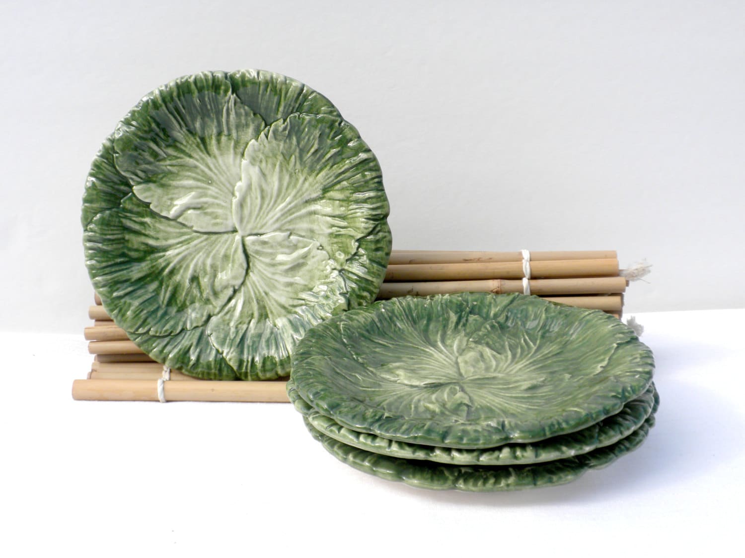 Cabbage Plates Lettuce Leaf Plates Vietri Italy Green Salad Etsy