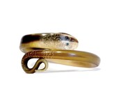 Victorian Carved Horn Snake Bracelet - 2.5 inch diameter,  Bangle Bracelet, Antique Jewelry, Carved Horn Jewelry, Victorian Snake Bangle
