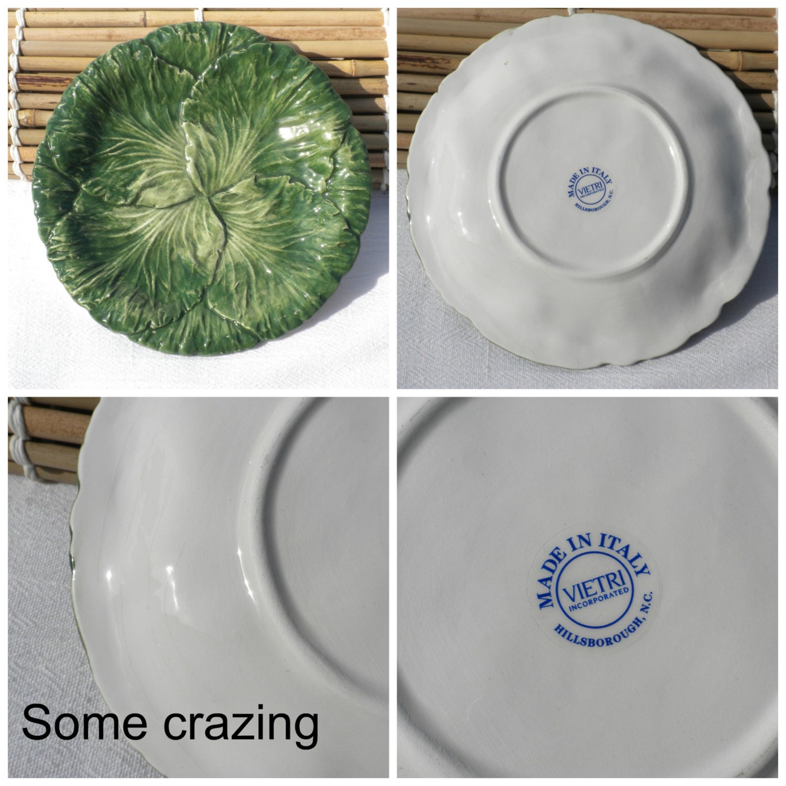 Cabbage Plates Lettuce Leaf Plates Vietri Italy Green Salad Etsy