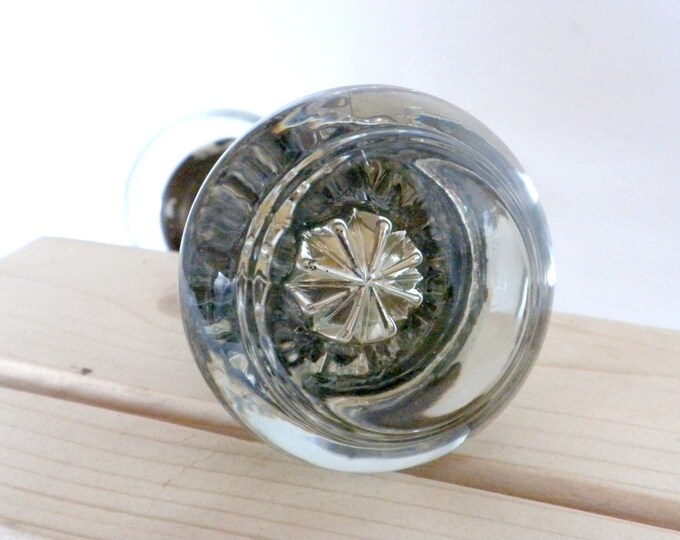 Mercury Glass Door Knobs Round Deco Clear Glass Door Knobs Etsy