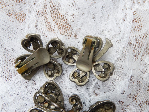 Signed FLORENZA trembler Brooch Butterfly with Cl… - image 6