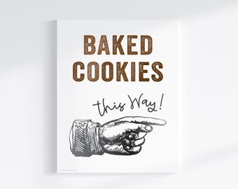 Baked Cookies This Way Sign | Directional Poster (Instant Download)