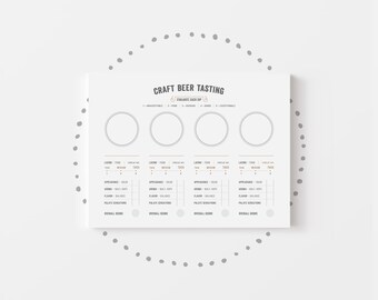 BEER tasting place setting | rate your craft brew | instant download