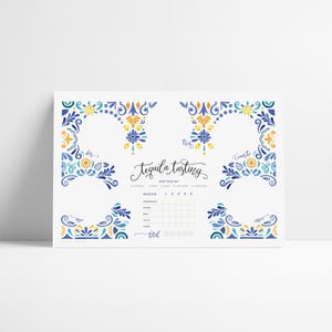 Tapete de festa editável TEQUILA | cartão de pontuação para degustação de bebidas | download instantâneo | copos grandes | desafio de mixologia