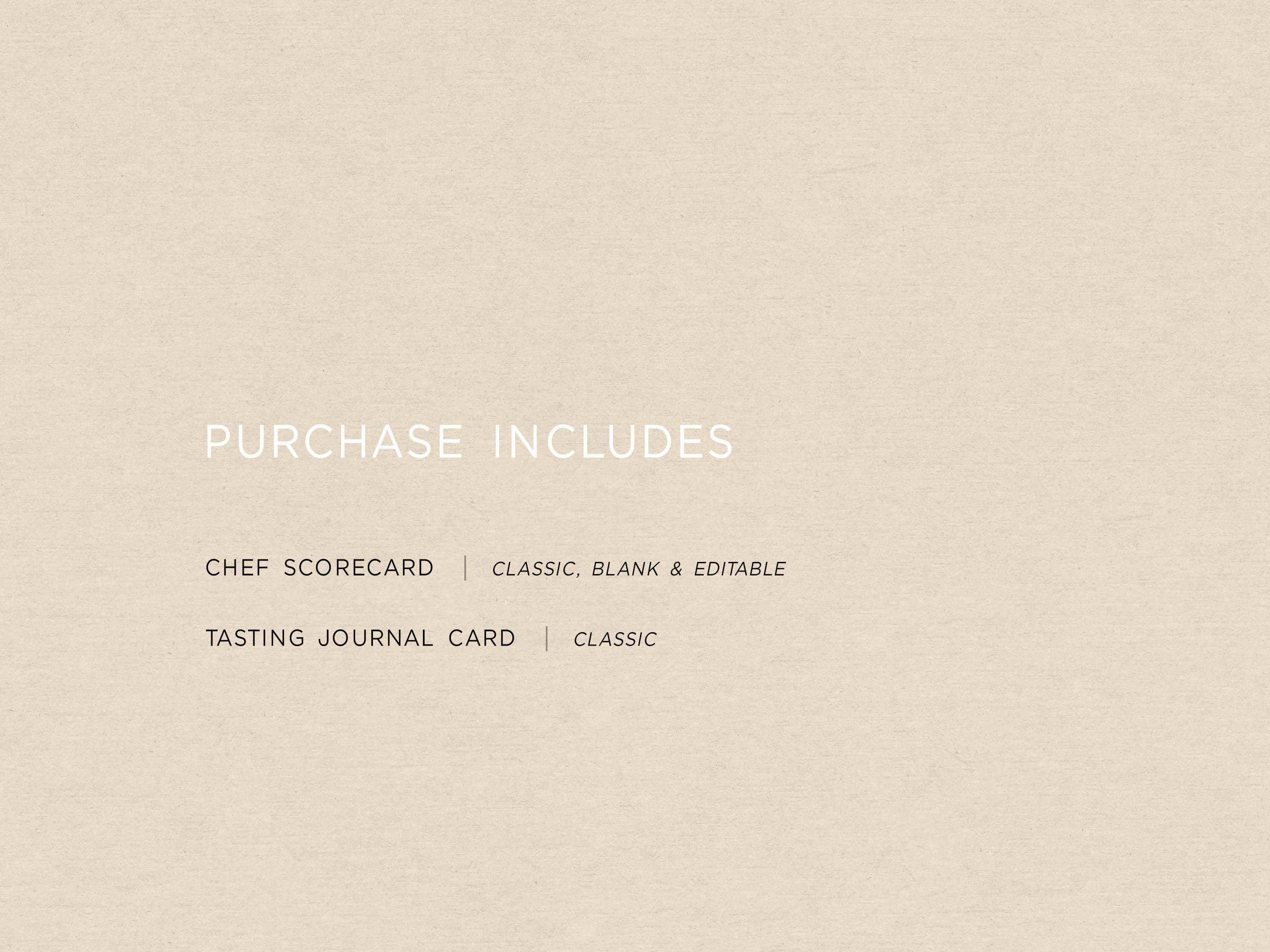 CHEF Editable Scorecard | Journal Card | Challenge Party | Food Tasting ...