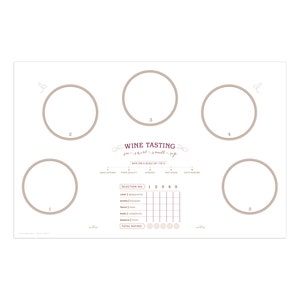 WINE tasting flight score mat | rate your drink | instant download | full-sized glasses