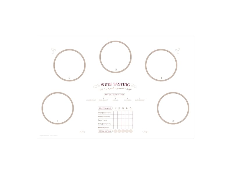 WINE tasting flight score mat rate your drink instant download full-sized glasses image 1