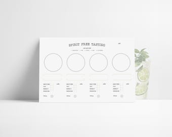 SPIRIT-FREE tasting | editable flight editable placemat | instant download