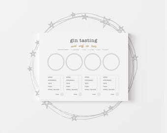 GIN tasting placemat | rate your gin | instant download