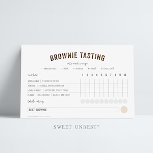 BROWNIE edytowalna karta wyników | karta dziennika | impreza degustacyjna | niestandardowe | natychmiastowe pobieranie