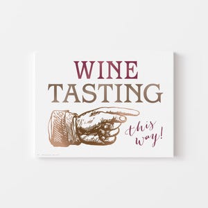Letrero de CATA DE VINOS / Impresión direccional para FIESTA / Arte para eventos / Etiquetas con números de botella para subastas / Evento de recaudación de fondos para vinos / Descarga instantánea