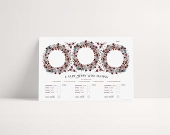 WINTER WINE party editable placemat | a very merry christmas event tasting | instant download | full-sized glasses