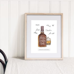 bourbon custom digital print | guest book poster  | personalized whiskey print | bar cart art  | tasting event  | EMAILED