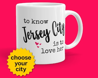 New Jersey gift custom hometown mug NJ | housewarming gift | new home | apartment warming  | gifts under 20 | gifts under 15 | jersey city