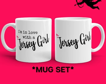 Set of 2 Jersey Girl mug set | New Jersey NJ | valentines day gift | wedding | engagement | bridal shower | springsteen fan | down the shore