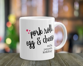 New Jersey Pork roll, egg & cheese NJ mug | New Jersey gifts | shore | funny | gifts under 20 | gifts under 15 | taylor ham |