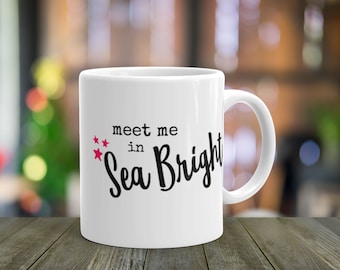 New Jersey meet me in Sea Bright NJ mug | Jersey beach gifts | local | hometown | shore | bennies | gifts under 20 | gifts under 15