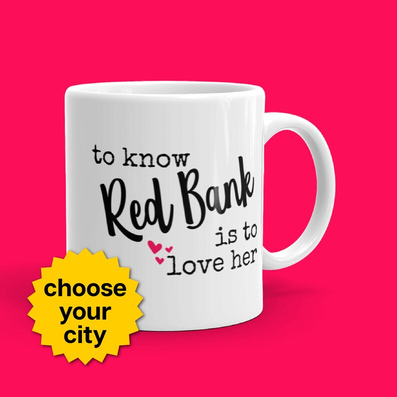 Custom hometown NJ mug New Jersey housewarming gift new home apartment warming gifts under 20 gifts under 15 red bank image 2