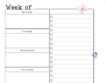 Printemps Weekly Planner digital download / simple planner / digital planner / printable planner / Adobe PDF / weekly planner