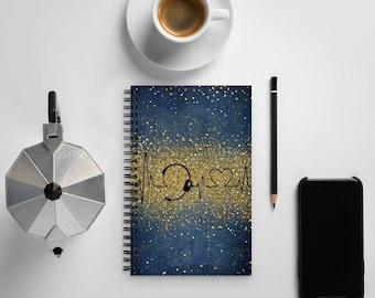 Thin Gold Line / Dispatcher / Headset Heartbeat / Law Enforcement spiral-bound notebook with 140 dotted pages
