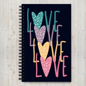 All You Need is Love spiral-bound notebook with 140 dotted pages