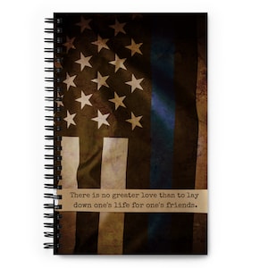 Law Enforcement / Thin Blue Line / Police Officer spiral-bound notebook with 140 dotted pages