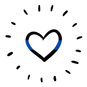 Full of Love /  Thin Blue Line / Law Enforcement / Heart / Valentine&#39;s Day / SVG JPG PNG Clipart Graphic Sublimation Digital Download