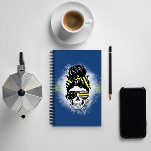 Thin Gold Line / Dispatcher Skull / Law Enforcement spiraalgebonden notitieboek met 140 gestippelde pagina&#39;s