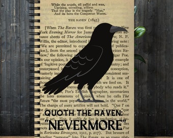Zitat der Rabe: Nevermore Spiralbindung Notizbuch mit 140 gepunkteten Seiten
