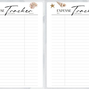 By the Sea Travel Planner Expense Tracker digital download / digital planner / printable planner / travel planner / Adobe PDF
