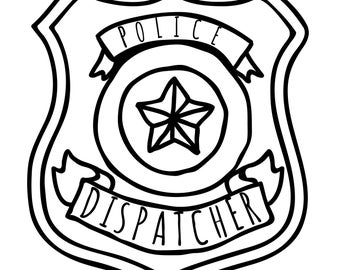 Police Dispatcher Badge / 911/ Thin Gold Line / Law Enforcement /  SVG PNG JPG Clipart Graphic Sublimation Digital Download