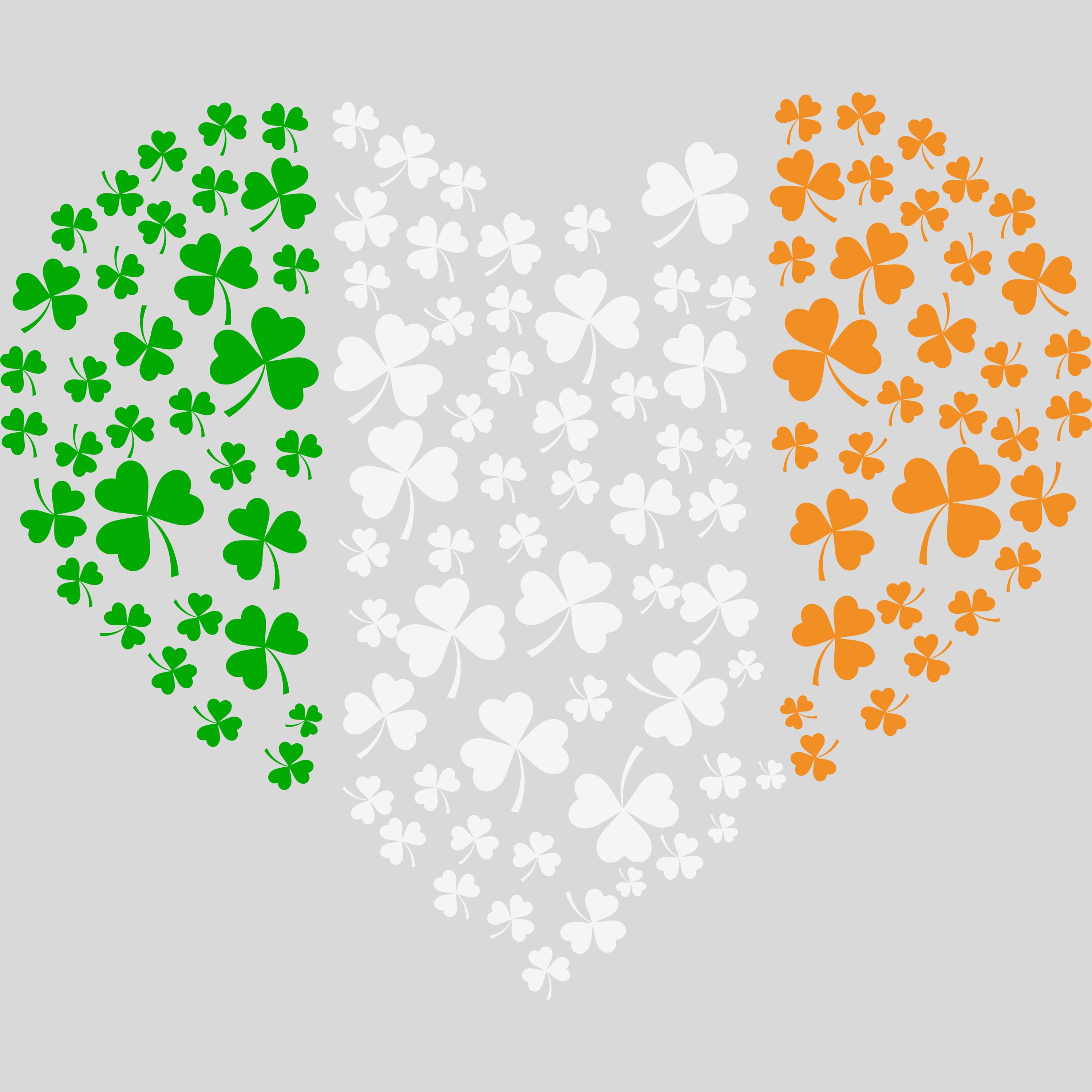 Heart Full o Irish Love / St Patrick's Day Four Leaf Clover Shamrock / SVG JPG PNG Clipart Graphic Sublimation Digital Download