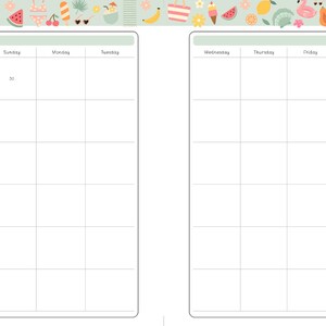 Summer Undated Daily Planner Page
