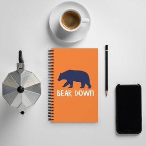 Bear Down / Sports / Football spiral-bound notebook with 140 dotted pages