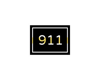 911  / Thin Gold Line / Law Enforcement / 911 Label / SVG JPG PNG Clipart Graphic Sublimation Digital Download