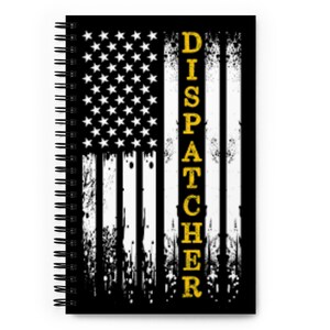 Thin Gold Line / Dispatcher / Law Enforcement spiral-bound notebook with 140 dotted pages