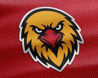 Logotipo do mascote Falcão | Arquivos SVG e PNG personalizáveis | Equipes, escolas, clubes, eSports | Série de mascotes HMX