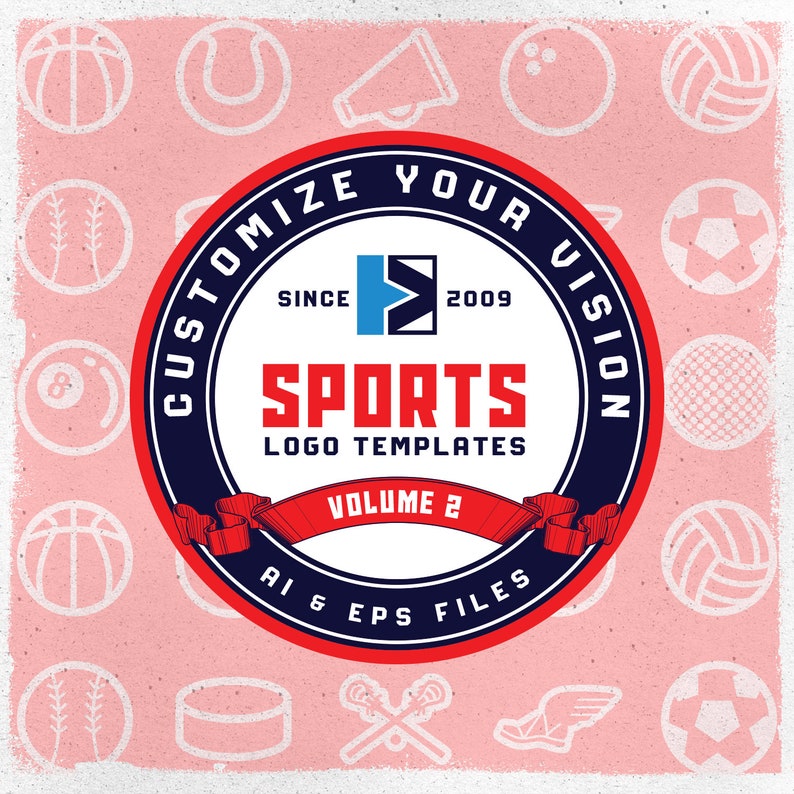 Fully Custom Sports Logo Templates Vol. 2 Instant Download AI Etsy