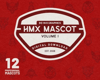 Mascotes HMX Volume 1 | Arquivos SVG e PNG personalizáveis | Equipes, escolas, clubes, eSports | Pacote com 12 mascotes | Cardinal Viking Jaguar Seminole