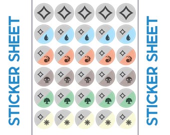 Waste Balls Sticker Sheet | MTG Stickers | Magic The Gathering Stickers | MTG Guilds | Forest, Swamp, Mountain, Plains, Island Stickers