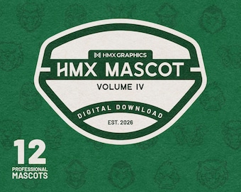 HMX Mascot Volume 4 | Customizable SVG & PNG Files | Teams, Schools, Clubs, Esports | 12 Mascot Bundle | Duck Raider Beaver Gael