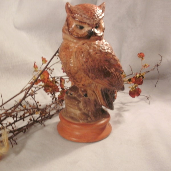 Vintage Ceramic Owl Figure ~ Brown ~ Woodland Decor