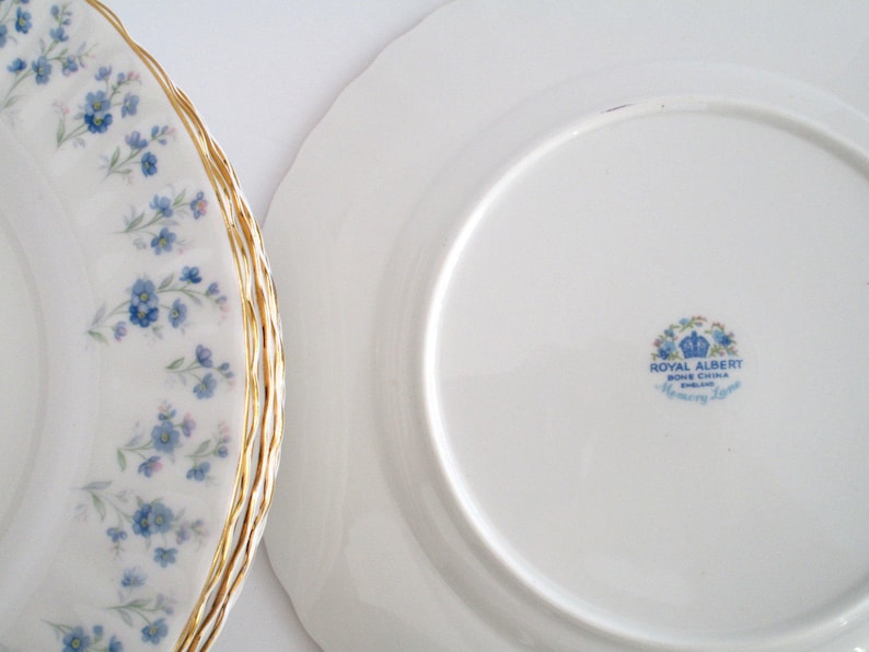 Royal Albert England Memory Lane Pattern Bone China Salad Plate Vintage Discontinued Tableware Set of 8