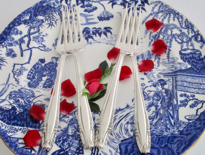 Set Of 4 Wallace Sterling Silver Stradivari Forks Vintage Flatware
